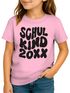 Kinder Mädchen T-Shirt Einschulung 2025 Retro-Schriftzug Schulkind Jahreszahl personalisierbar Geschenk Schulstart SpecialMe®preview