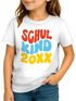 Kinder Mädchen T-Shirt Einschulung 2025 Retro-Schriftzug Schulkind Jahreszahl personalisierbar Geschenk Schulstart SpecialMe®preview