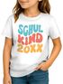 Kinder Mädchen T-Shirt Einschulung 2025 Retro-Schriftzug Schulkind Jahreszahl personalisierbar Geschenk Schulstart SpecialMe®preview