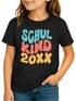 Kinder Mädchen T-Shirt Einschulung 2025 Retro-Schriftzug Schulkind Jahreszahl personalisierbar Geschenk Schulstart SpecialMe®preview