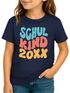Kinder Mädchen T-Shirt Einschulung 2025 Retro-Schriftzug Schulkind Jahreszahl personalisierbar Geschenk Schulstart SpecialMe®preview