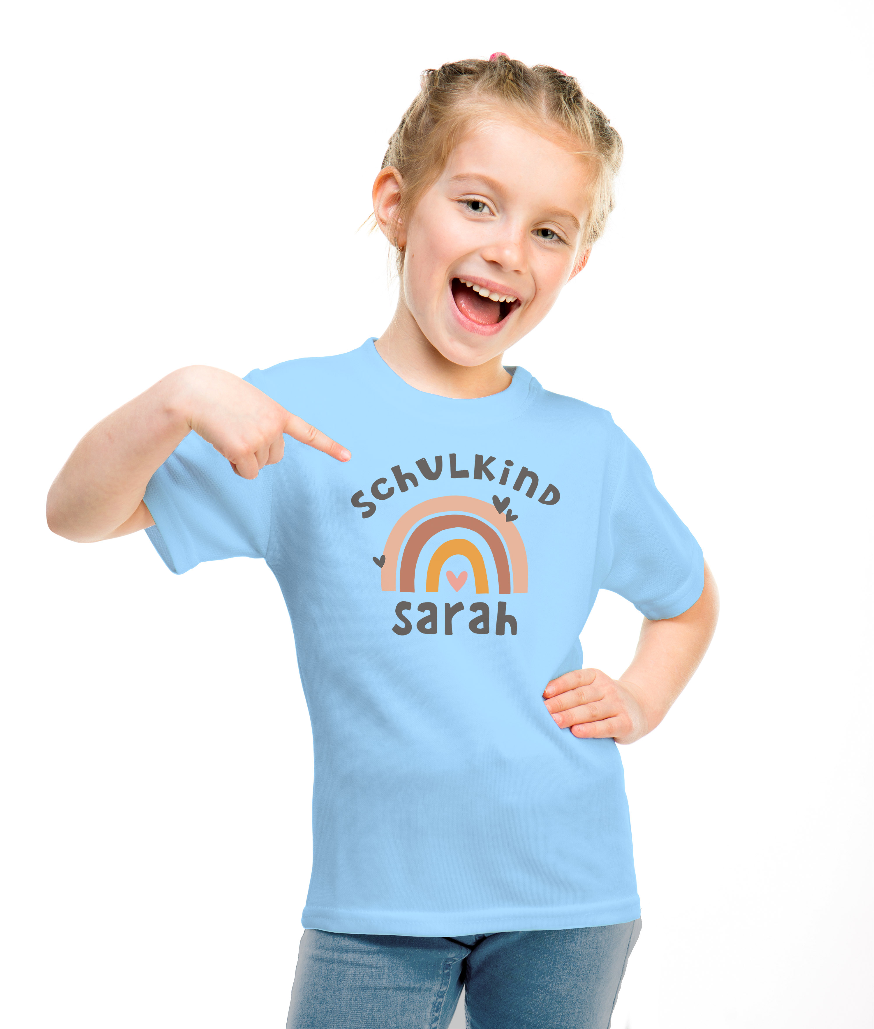 Personalisiertes Einschulung T-Shirt Mädchen - Schulkind 2025 Mit Namen