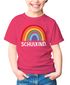 Kinder Mädchen T-Shirt Einschulung Regenbogen Aufdruck Schulkind Schriftzug Schulanfang Moonworks®preview