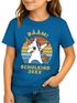 Kinder Mädchen T-Shirt Einschulung Retro Dab Einhorn Unicorn personalisiert Schulkind 2025 Schulanfang Moonworks®preview