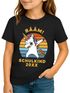 Kinder Mädchen T-Shirt Einschulung Retro Dab Einhorn Unicorn personalisiert Schulkind 2025 Schulanfang Moonworks®preview