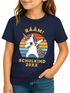 Kinder Mädchen T-Shirt Einschulung Retro Dab Einhorn Unicorn personalisiert Schulkind 2025 Schulanfang Moonworks®preview