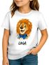 Kinder Mädchen T-Shirt Löwe Comicstil mit Name personalisiert Mädchen-Geschenke Mädchenkleidung SpecialMe®preview