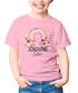 Kinder Mädchen T-Shirt Schulanfang 2026 Schulkind personalisiert Wunschname Regenbogen Blumen SpecialMe®preview