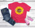 Kinder Mädchen T-Shirt Schulanfang 2026 Sonnenblume Schulkind Wunschname Geschenkidee 1. Schultag SpecialMe®preview