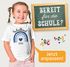 Kinder Mädchen T-Shirt Schulanfang Regenbogen Herz mit Wunschname personalisiert Geschenk Schulkind 2025 SpecialMe®preview