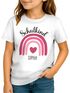 Kinder Mädchen T-Shirt Schulanfang Regenbogen Herz mit Wunschname personalisiert Geschenk Schulkind 2025 SpecialMe®preview