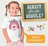 Kinder Mädchen T-Shirt Schulanfang Regenbogen Herz mit Wunschname personalisiert Geschenk Schulkind 2025 SpecialMe®preview
