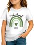 Kinder Mädchen T-Shirt Schulanfang Regenbogen Herz mit Wunschname personalisiert Geschenk Schulkind 2025 SpecialMe®preview