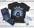 Kinder Mädchen T-Shirt Schulanfang Regenbogen Herz mit Wunschname personalisiert Geschenk Schulkind 2025 SpecialMe®preview