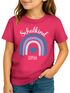 Kinder Mädchen T-Shirt Schulanfang Regenbogen Herz mit Wunschname personalisiert Geschenk Schulkind 2025 SpecialMe®preview