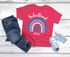 Kinder Mädchen T-Shirt Schulanfang Regenbogen Herz mit Wunschname personalisiert Geschenk Schulkind 2025 SpecialMe®preview