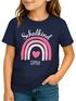 Kinder Mädchen T-Shirt Schulanfang Regenbogen Herz mit Wunschname personalisiert Geschenk Schulkind 2025 SpecialMe®preview