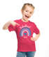 Kinder Mädchen T-Shirt Schulanfang Regenbogen Herz mit Wunschname personalisiert Geschenk Schulkind 2026 SpecialMe®preview