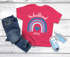 Kinder Mädchen T-Shirt Schulanfang Regenbogen Herz mit Wunschname personalisiert Geschenk Schulkind 2026 SpecialMe®preview