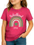 Kinder Mädchen T-Shirt Schulanfang Regenbogen Herz mit Wunschname personalisiert Geschenk Schulkind 2026 SpecialMe®preview