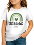 Kinder Mädchen T-Shirt Schulkind mit Name personalisiert Regenbogen-Design Geschenkidee Einschulung 2025 SpecialMe®preview