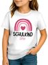 Kinder Mädchen T-Shirt Schulkind mit Name personalisiert Regenbogen-Design Geschenkidee Einschulung 2025 SpecialMe®preview