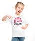 Kinder Mädchen T-Shirt Schulkind mit Name personalisiert Regenbogen-Design Geschenkidee Einschulung 2025 SpecialMe®preview