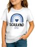 Kinder Mädchen T-Shirt Schulkind mit Name personalisiert Regenbogen-Design Geschenkidee Einschulung 2025 SpecialMe®preview
