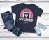 Kinder Mädchen T-Shirt Schulkind mit Name personalisiert Regenbogen-Design Geschenkidee Einschulung 2025 SpecialMe®preview