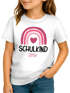 Kinder Mädchen T-Shirt Schulkind mit Name personalisiert Regenbogen-Design Geschenkidee Einschulung 2026 SpecialMe®preview