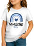 Kinder Mädchen T-Shirt Schulkind mit Name personalisiert Regenbogen-Design Geschenkidee Einschulung 2026 SpecialMe®preview