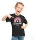Kinder Mädchen T-Shirt Schulkind mit Name personalisiert Regenbogen-Design Geschenkidee Einschulung 2026 SpecialMe®preview