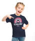 Kinder Mädchen T-Shirt Schulkind mit Name personalisiert Regenbogen-Design Geschenkidee Einschulung 2026 SpecialMe®preview