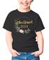 Kinder Mädchen T-Shirt Schulkind personalisiert Jahreszahl Blumen Blüten Goldfarben Geschenk Einschulung 2025 SpecialMe®preview