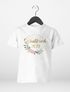 Kinder Mädchen T-Shirt Schulkind personalisiert Jahreszahl Blumen Blüten Goldfarben Geschenk Einschulung 2025 SpecialMe®preview