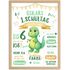 Kinder-Poster Einschulung 2025 Dinoaurier personalisiert mit Wunschname Hobbies Vorlieben Geschenkidee SpecialMe®preview