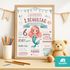 Kinder-Poster Einschulung 2025 Meerjungfrau personalisiert mit Wunschname Hobbies Vorlieben Geschenkidee SpecialMe®preview