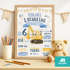 Kinder-Poster Einschulung 2026 Bagger personalisiert mit Wunschname Hobbies Vorlieben Geschenkidee SpecialMe®preview