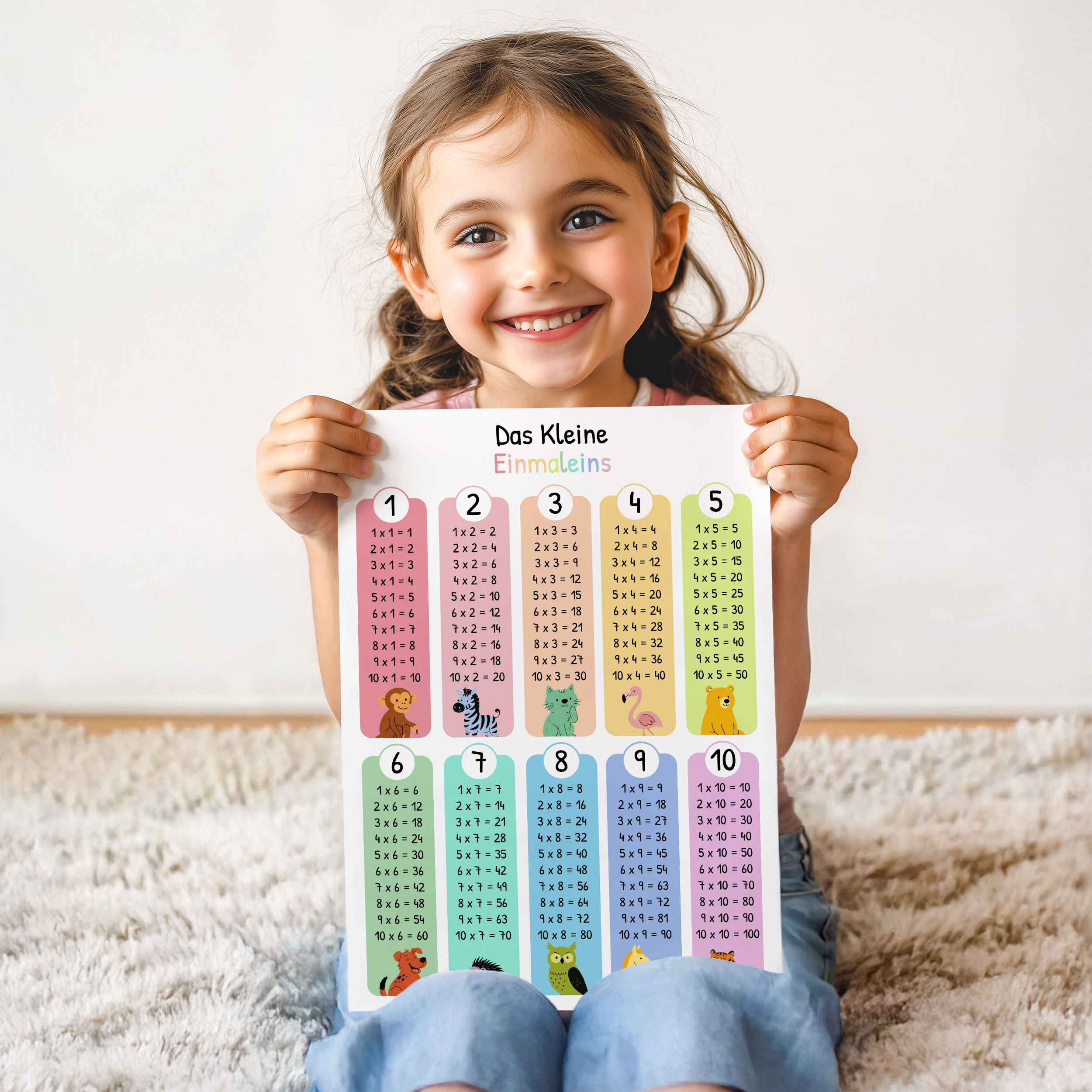 Kinder-Poster Einschulung Lernen | Das kleine 1x1|Lernposter Zahlen