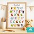 Kinder-Poster Einschulung personalisiert mit Name | ABC Zahlen Buchstaben Lernen | Bilder Kinderzimmer mit lustigen Tieren SpecialMe®preview