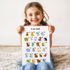 Kinder-Poster Einschulung personalisiert mit Name | ABC Zahlen Buchstaben Lernen | Bilder Kinderzimmer mit lustigen Tieren SpecialMe®preview