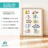 Kinder-Poster Einschulung personalisiert mit Name | ABC Zahlen Buchstaben Lernen | Bilder Kinderzimmer mit lustigen Tieren SpecialMe®preview