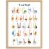 Kinder-Poster Geschenk Einschulung personalisiert mit Name | ABC Zahlen Buchstaben Lernen | Bilder Kinderzimmer mit lustigen Tieren SpecialMe®preview