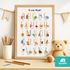 Kinder-Poster Geschenk Einschulung personalisiert mit Name | ABC Zahlen Buchstaben Lernen | Bilder Kinderzimmer mit lustigen Tieren SpecialMe®preview