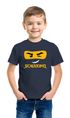 Kinder T-Shirt Jungen Bausteine Gesicht Ninja Figur Einschulung 2025 Geschenk zur Einschulung 2025 Schulanfang Moonworks®preview