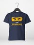 Kinder T-Shirt Jungen Bausteine Gesicht Ninja Figur Einschulung 2025 Geschenk zur Einschulung 2025 Schulanfang Moonworks®preview