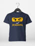 Kinder T-Shirt Jungen Bausteine Gesicht Ninja Figur Einschulung 2026 Geschenk zur Einschulung 2026 Schulanfang Moonworks®preview