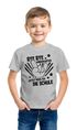 Kinder T-Shirt Jungen Bye Bye Kindergarten Abschied Geschenk zur Einschulung Schulanfang Moonworks®preview