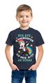 Kinder T-Shirt Jungen Einhorn Bye Bye Kindergarten ich rock jetzt die Schule Geschenk zur Einschulung Schulanfang Moonworks®preview