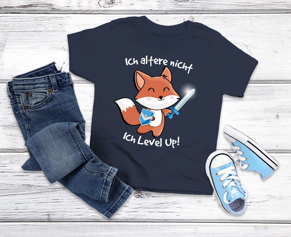 up ich Kinder ich altere nicht Spruch level Fuchs Zocken | Jungen eBay T-Shirt lustig